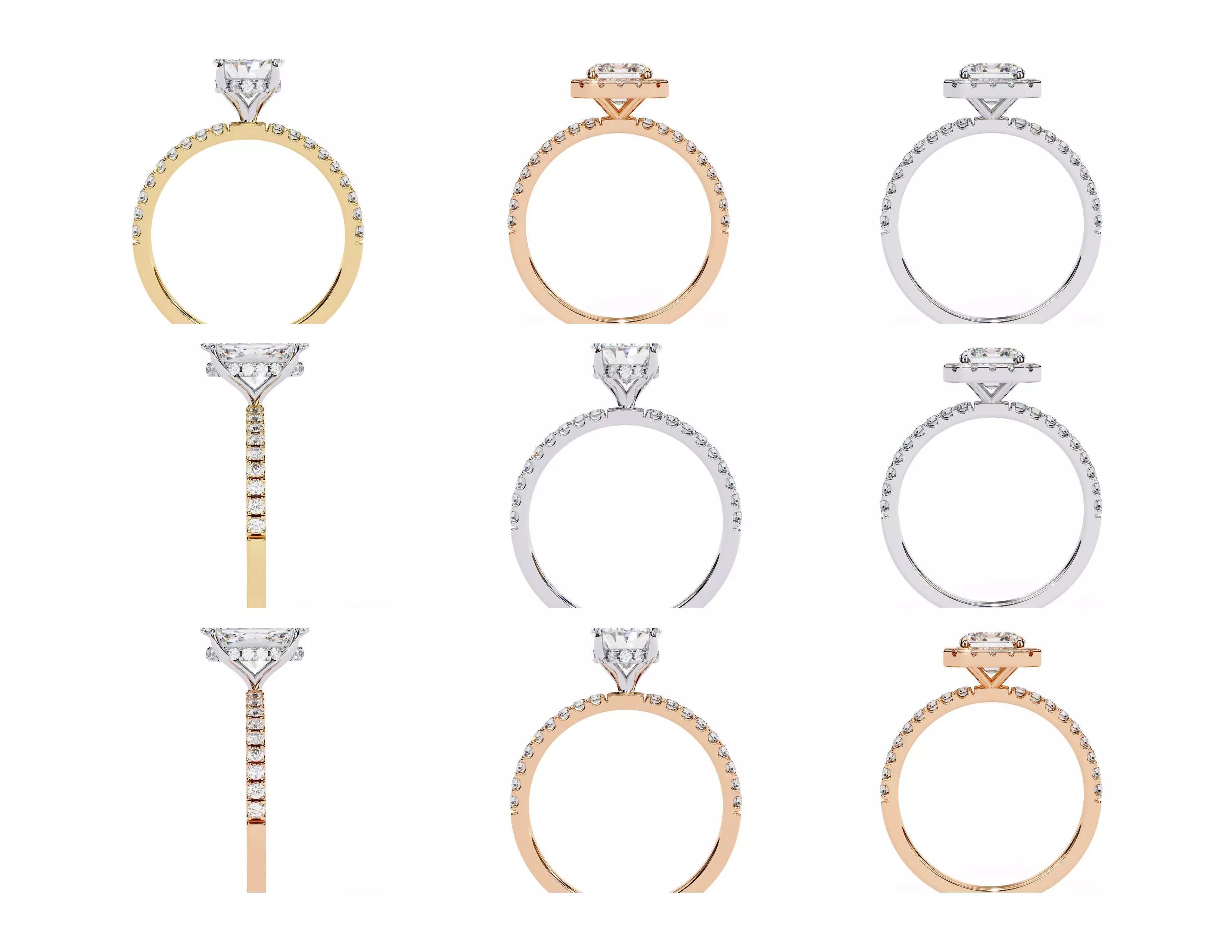 3D Diamond Rings Pack  60 Models 3D print model_24