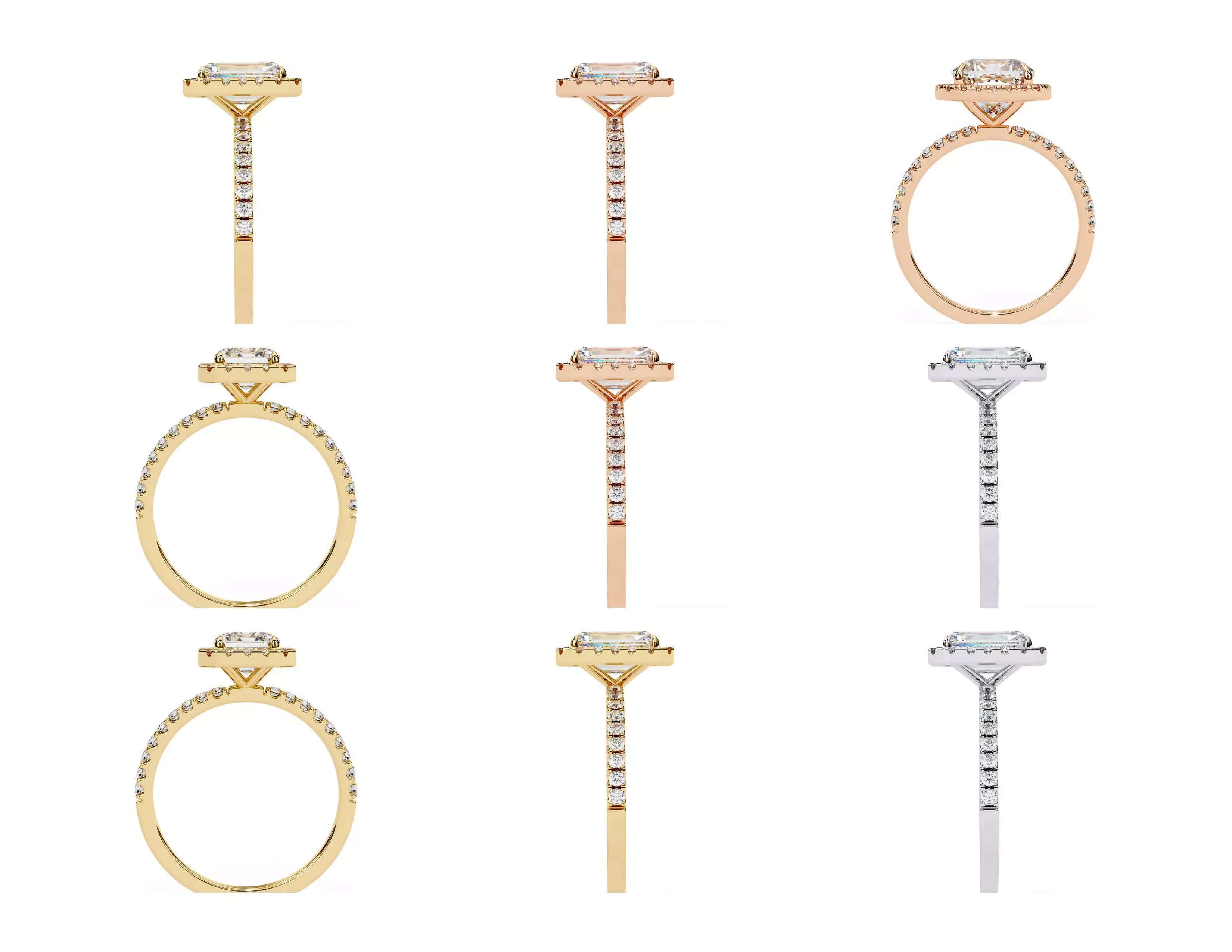 3D Diamond Rings Pack  60 Models 3D print model_25