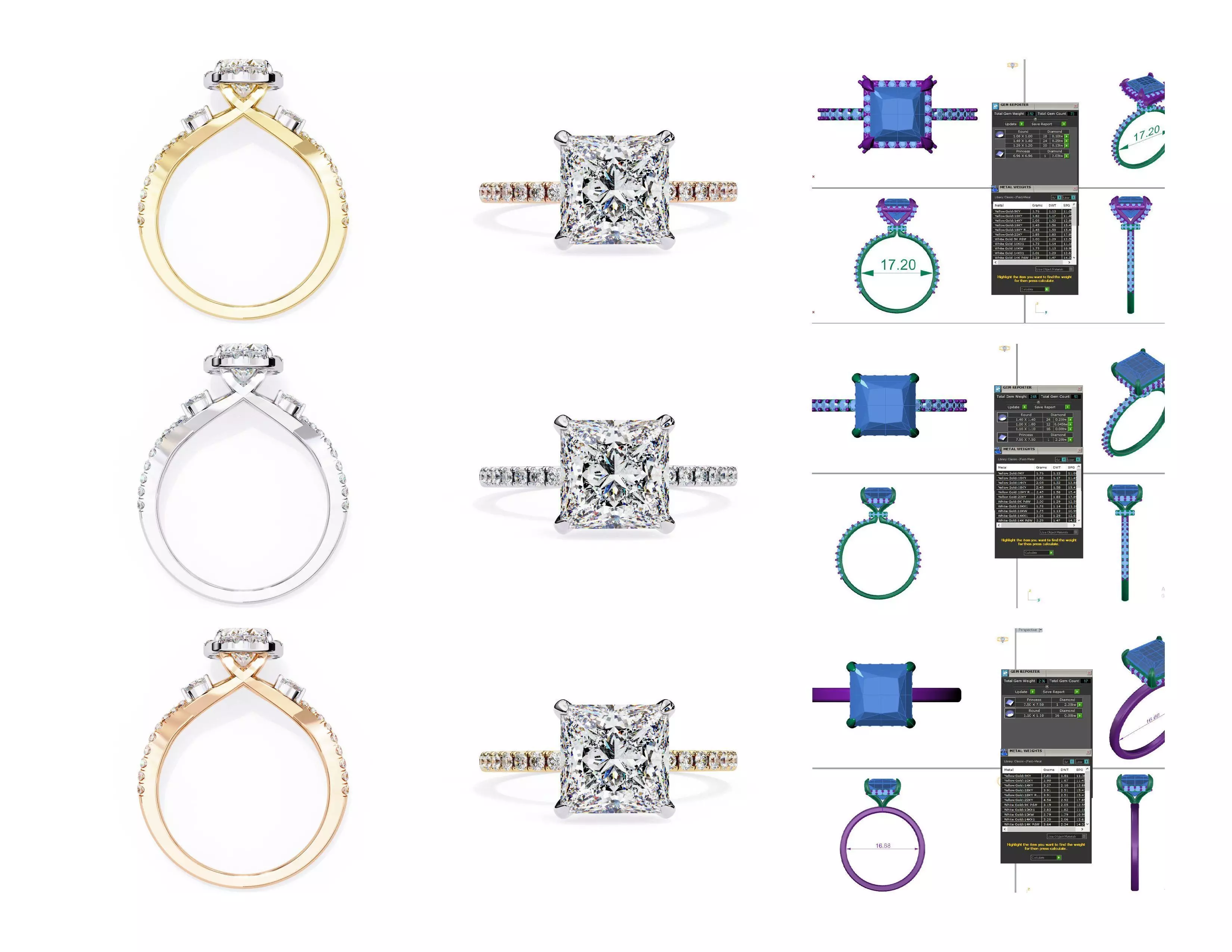 3D Diamond Rings Pack  60 Models 3D print model_33