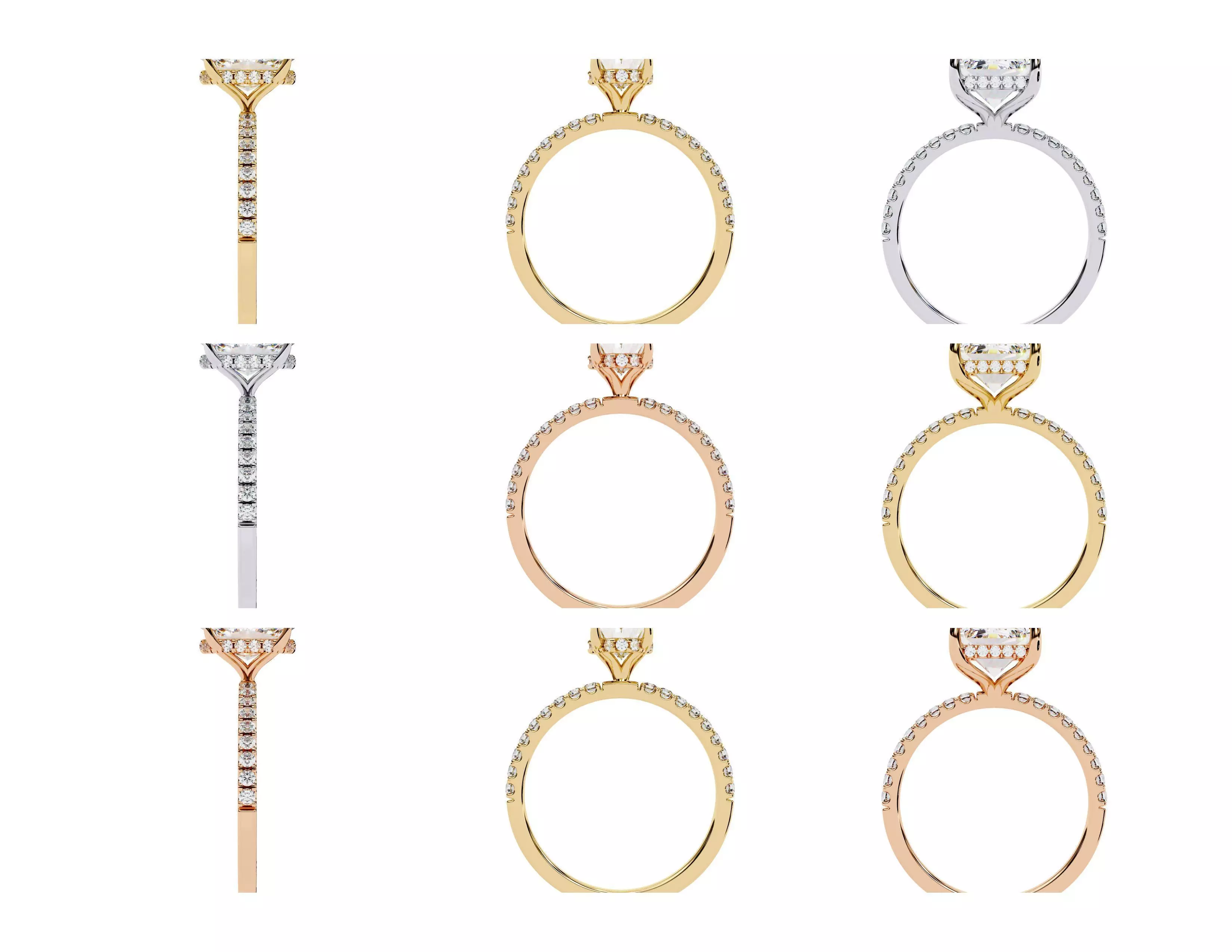 3D Diamond Rings Pack  60 Models 3D print model_8