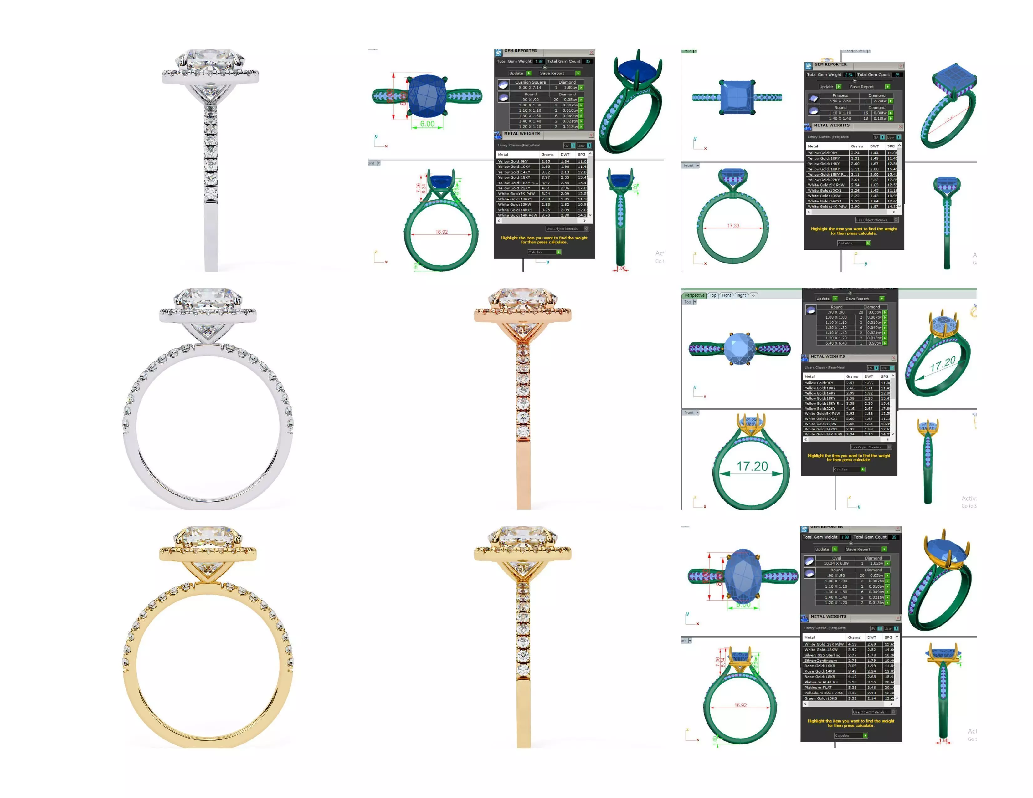 3D Diamond Rings Pack  60 Models 3D print model_26