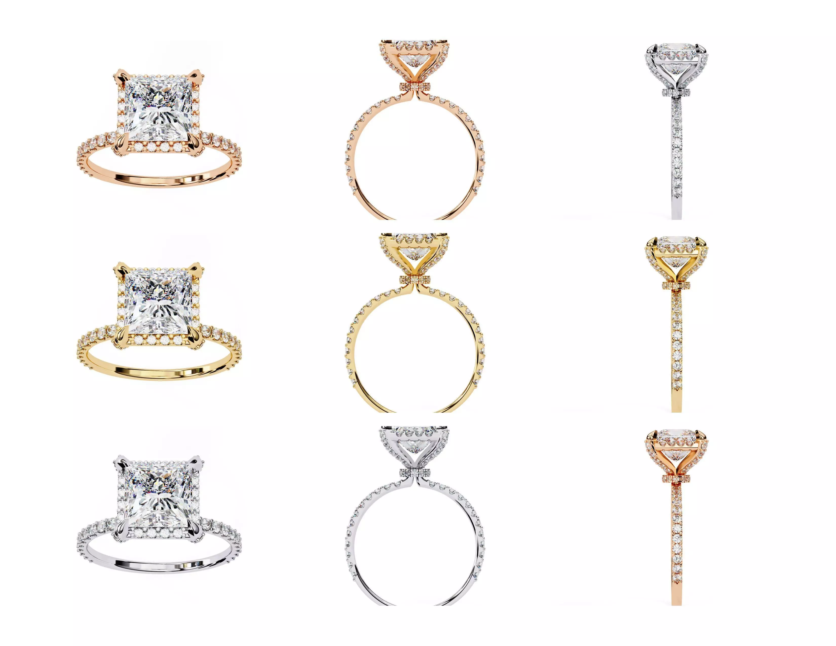 3D Diamond Rings Pack  60 Models 3D print model_3