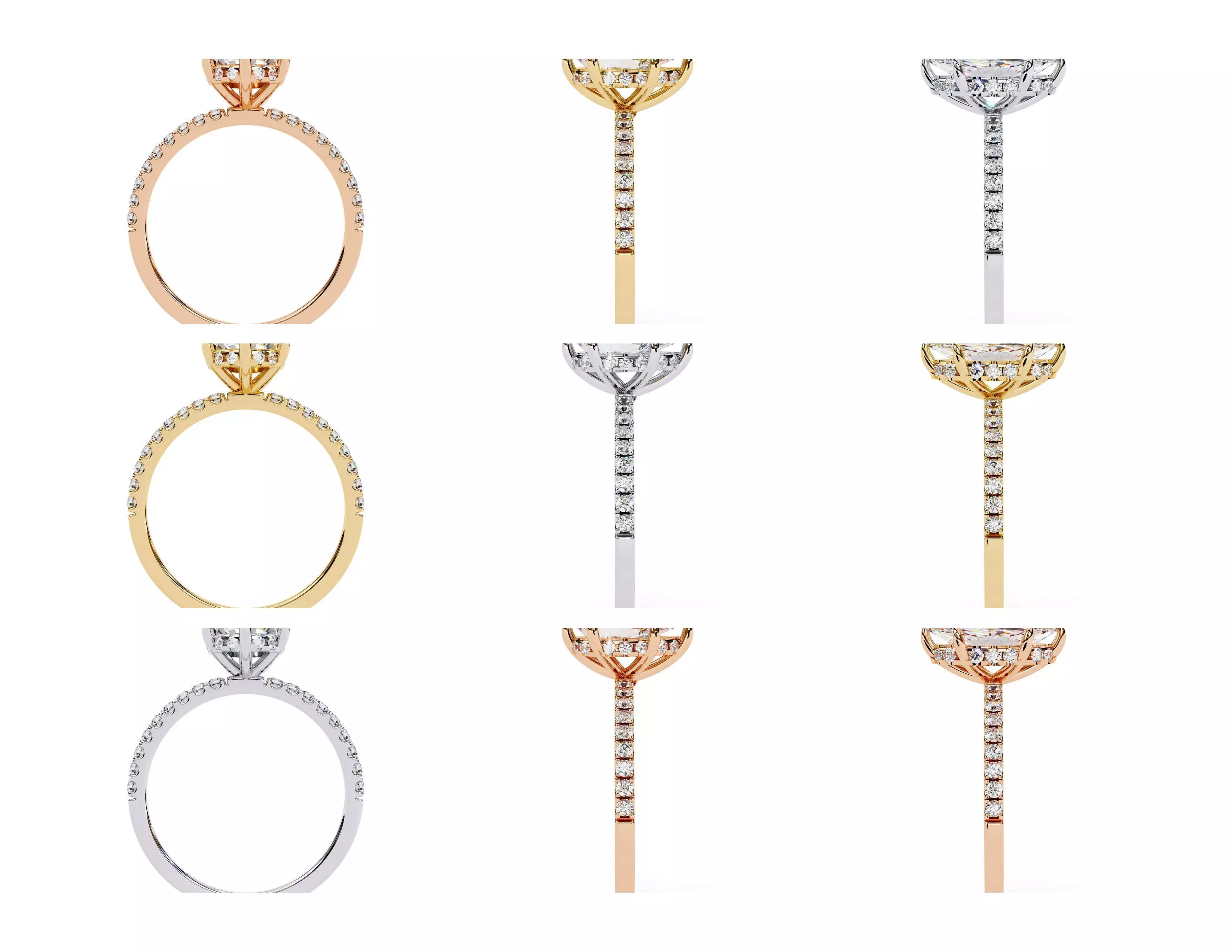 3D Diamond Rings Pack  60 Models 3D print model_6