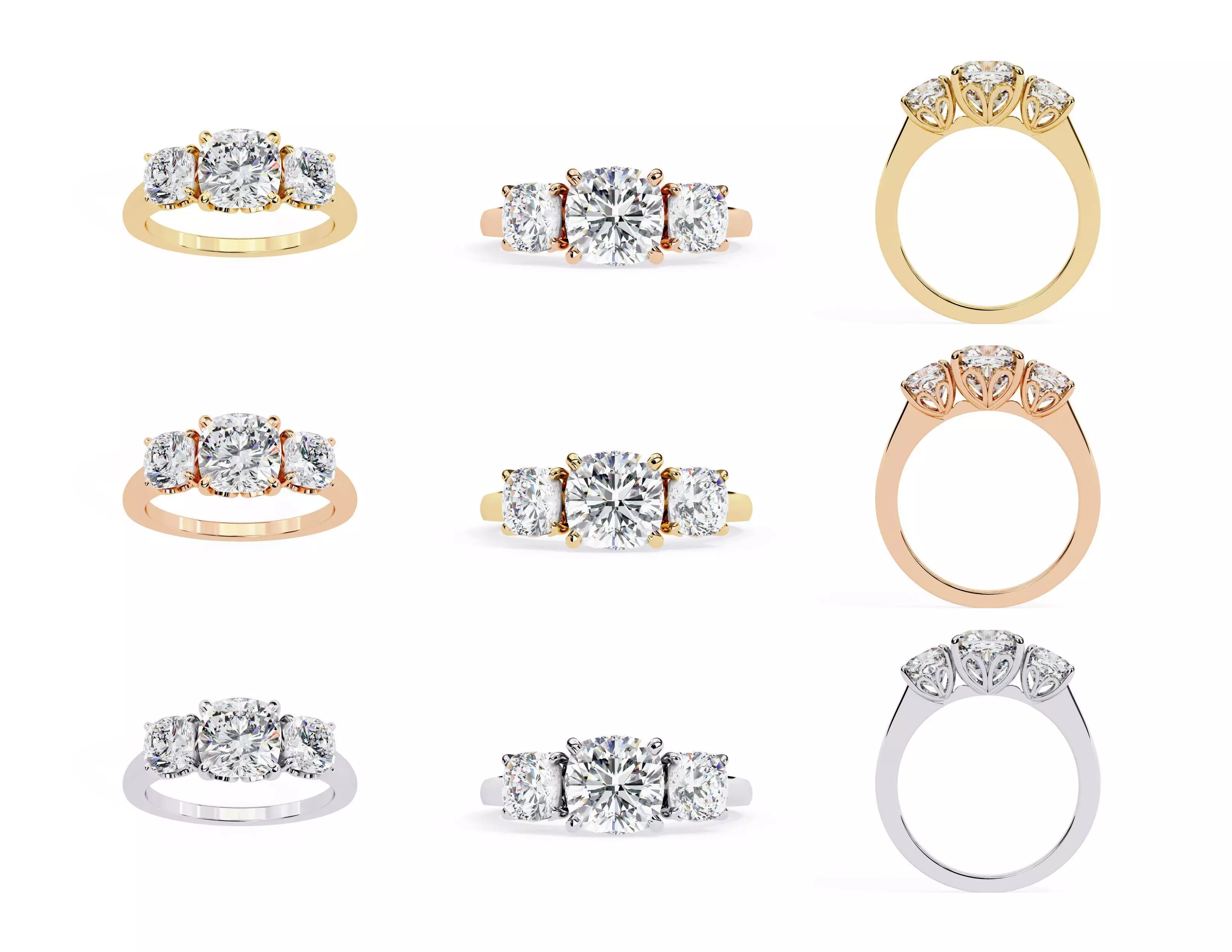 3D Diamond Rings Pack  60 Models 3D print model_0