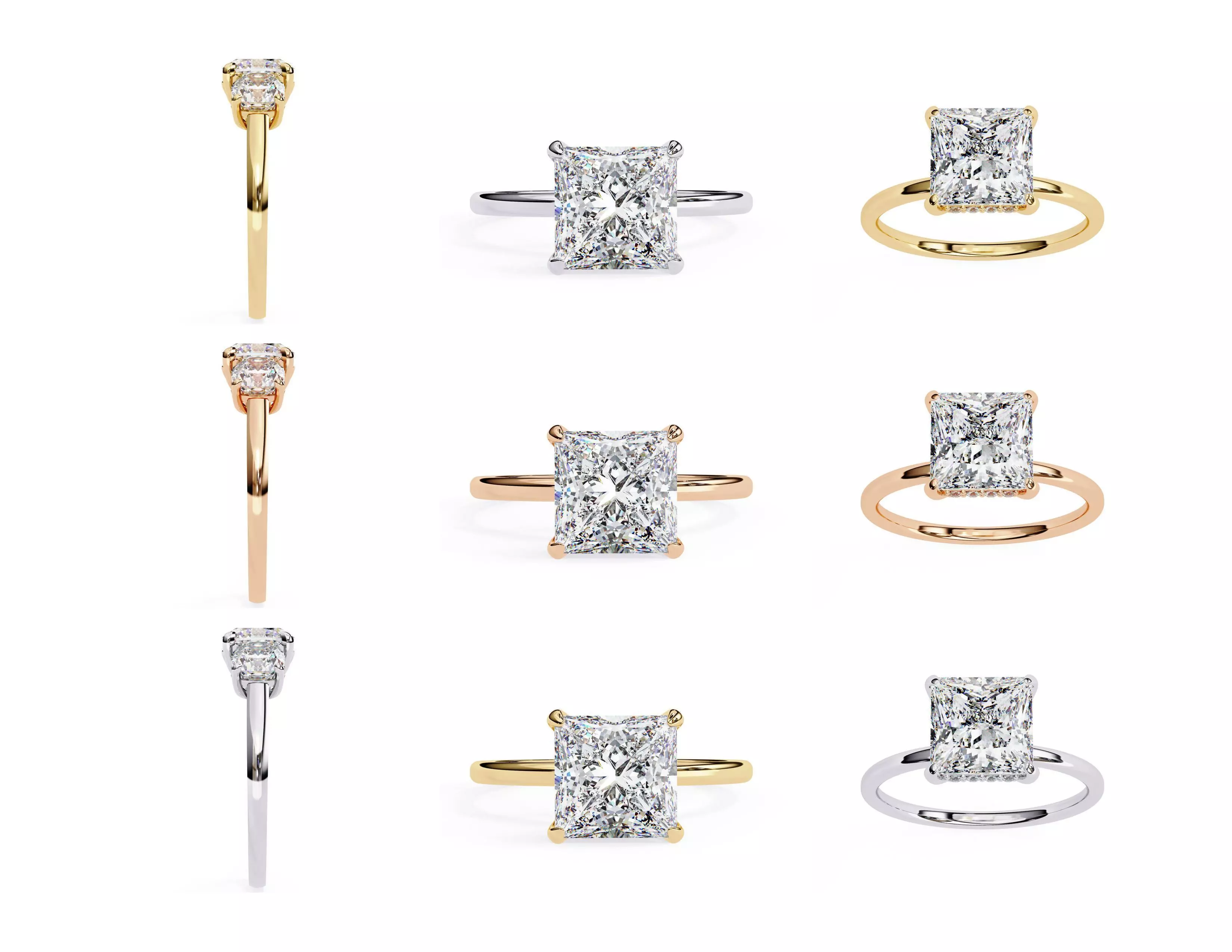 3D Diamond Rings Pack  60 Models 3D print model_1