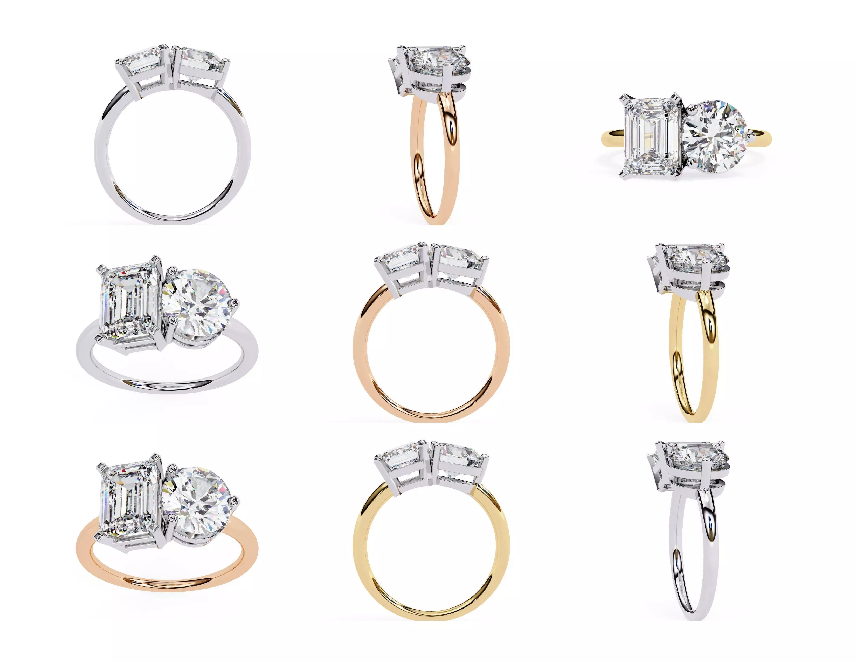 3D Diamond Rings Pack  60 Models 3D print model_20