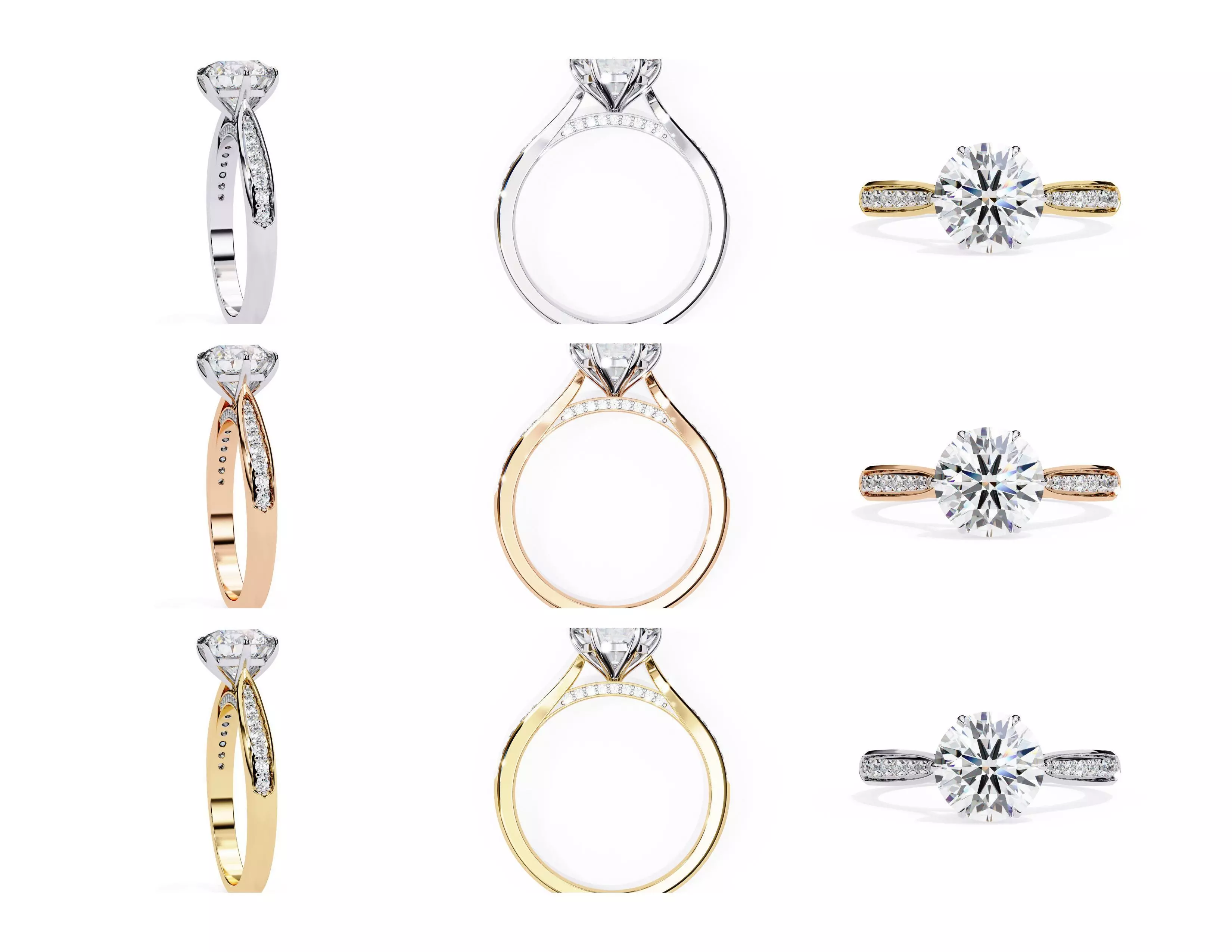 3D Diamond Rings Pack  60 Models 3D print model_37