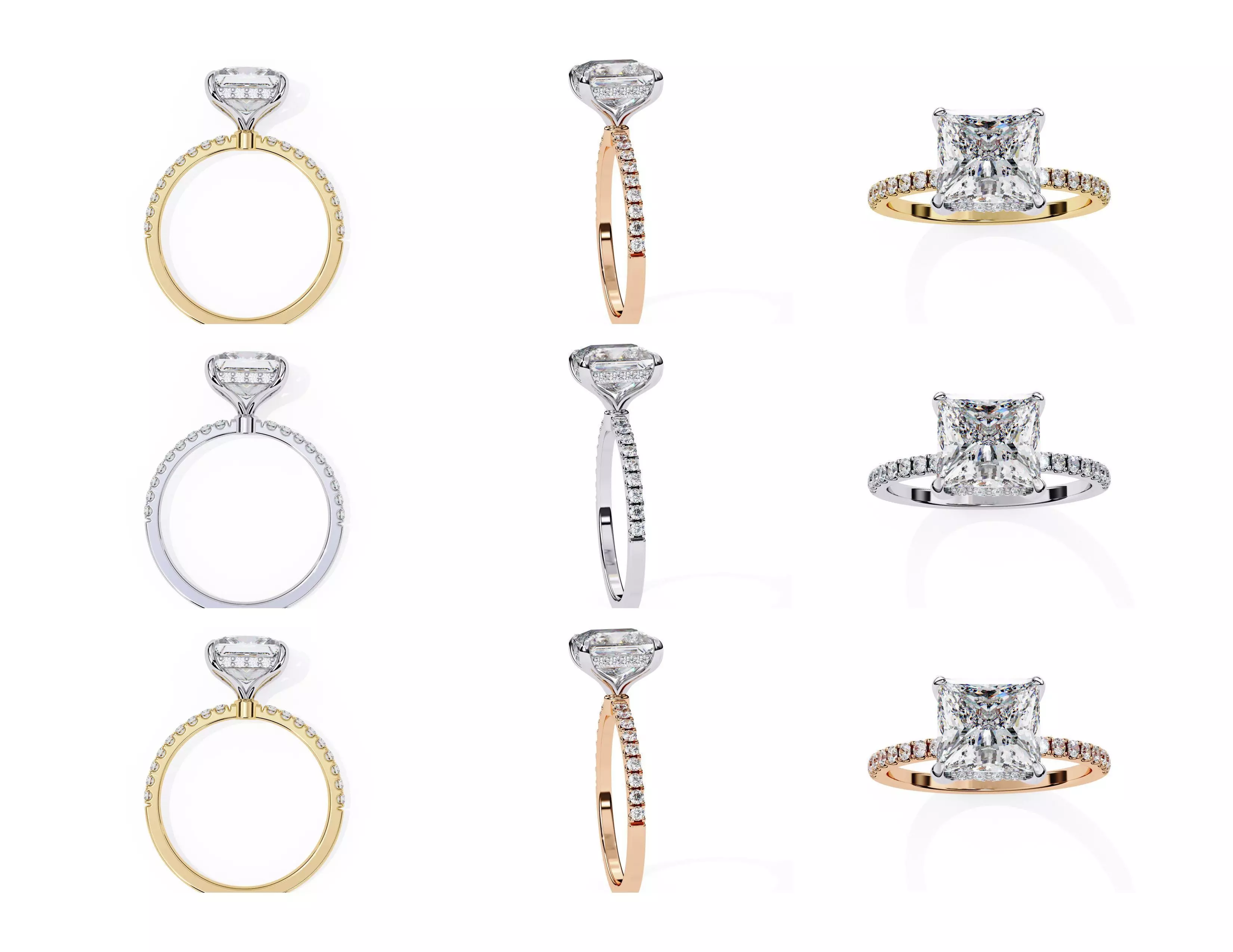 3D Diamond Rings Pack  60 Models 3D print model_38