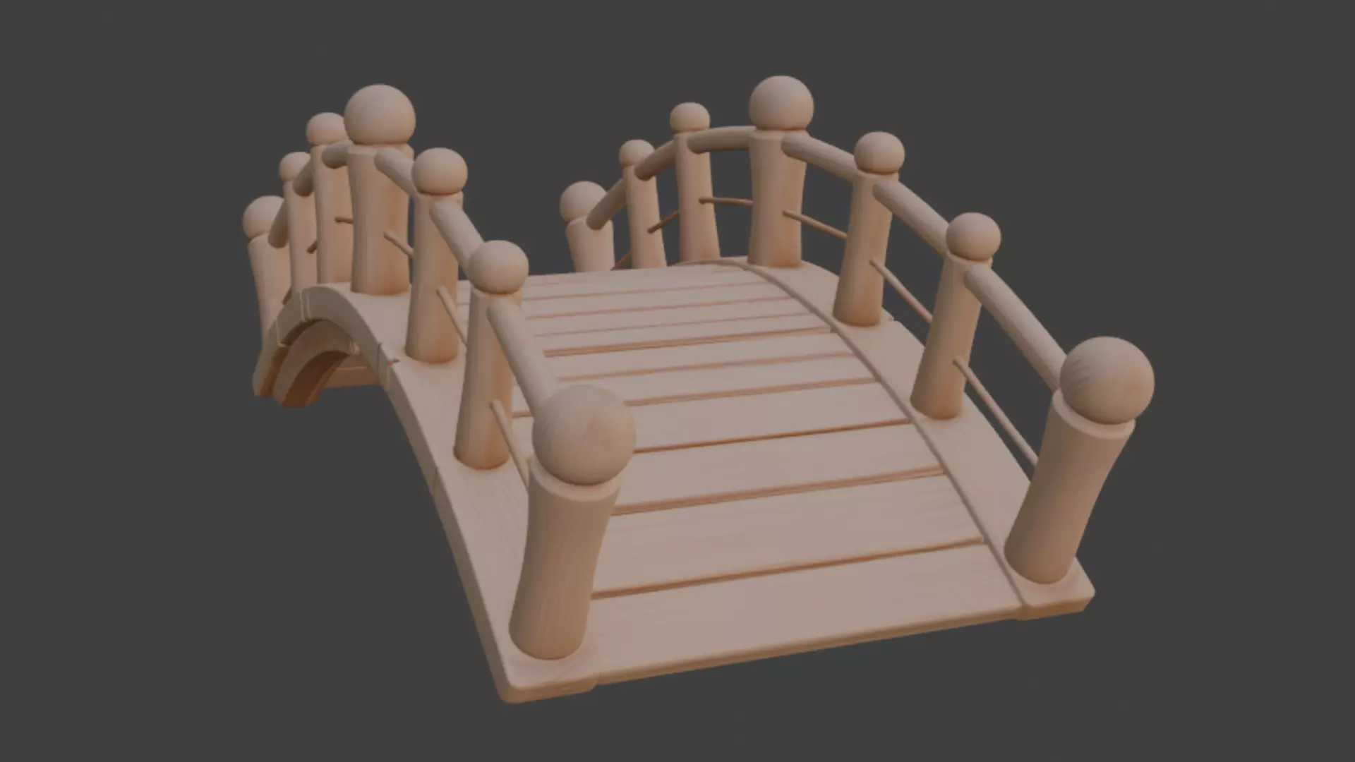 Realistic Garden Bridge Village Bridge 3d Model 3D model_3