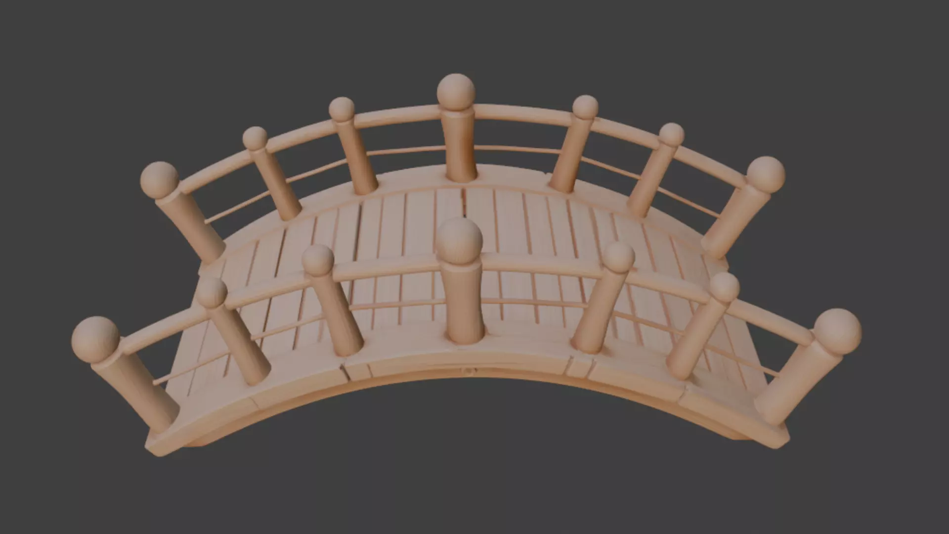 Realistic Garden Bridge Village Bridge 3d Model 3D model_2