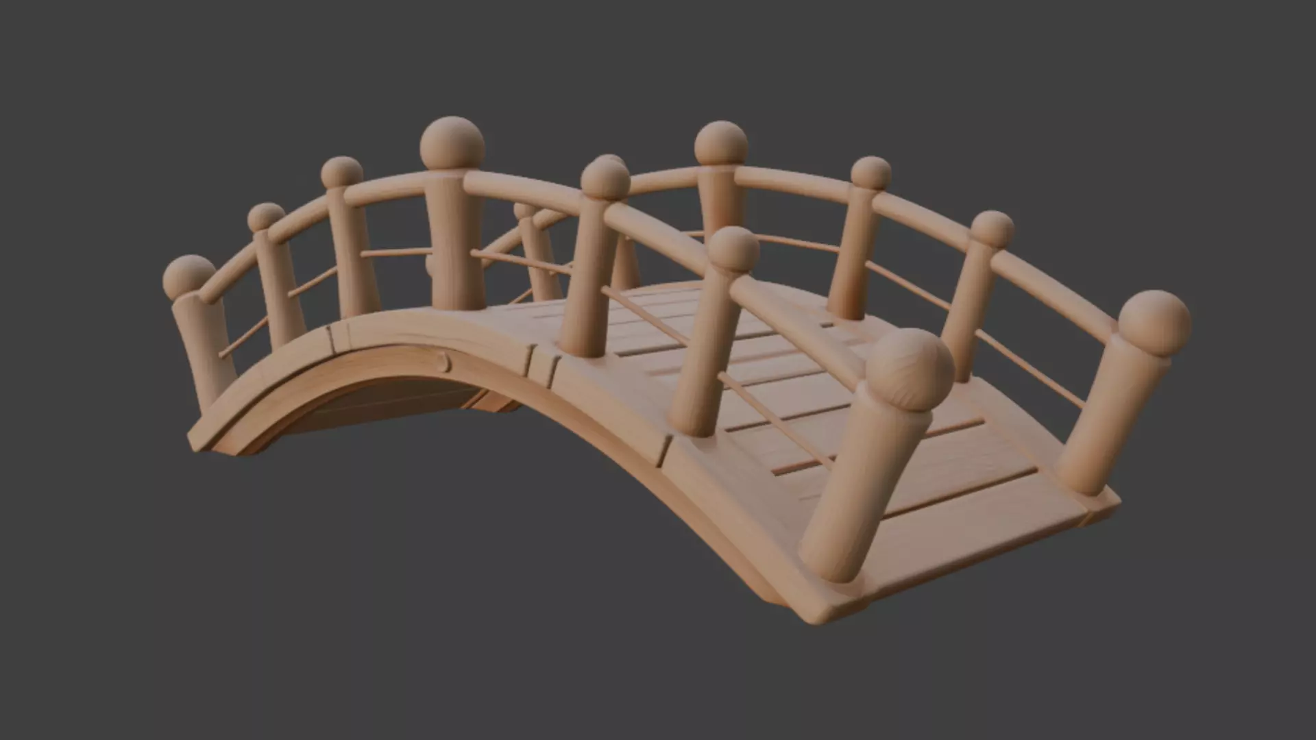 Realistic Garden Bridge Village Bridge 3d Model 3D model_1