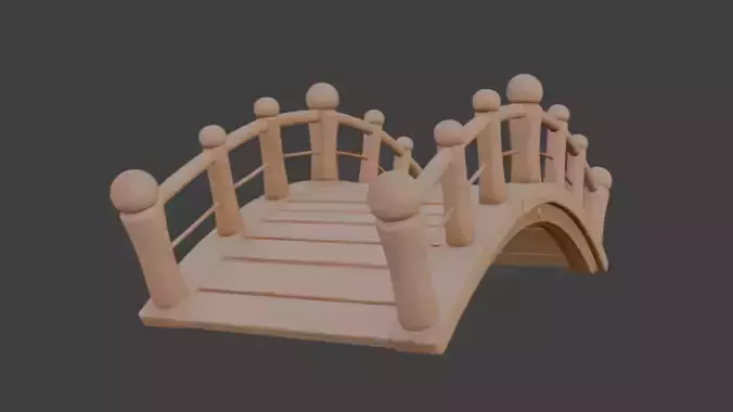 Realistic Garden Bridge Village Bridge 3d Model 3D model