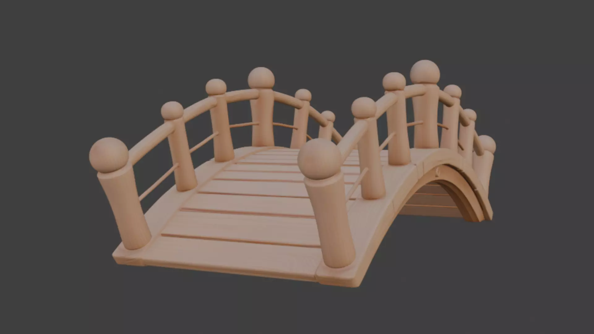 Realistic Garden Bridge Village Bridge 3d Model 3D model_0