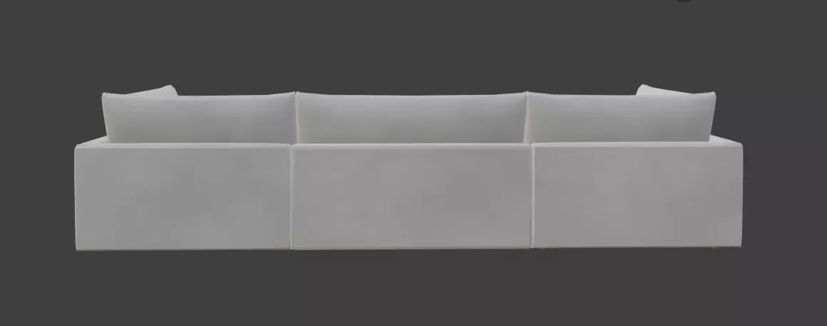 Unwind 3 Piece Slipcovered Sofa 3D model_5