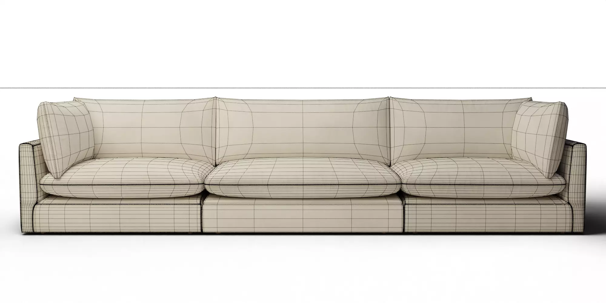 Unwind 3 Piece Slipcovered Sofa 3D model_1