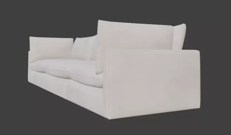 Unwind 3 Piece Slipcovered Sofa 3D model_7