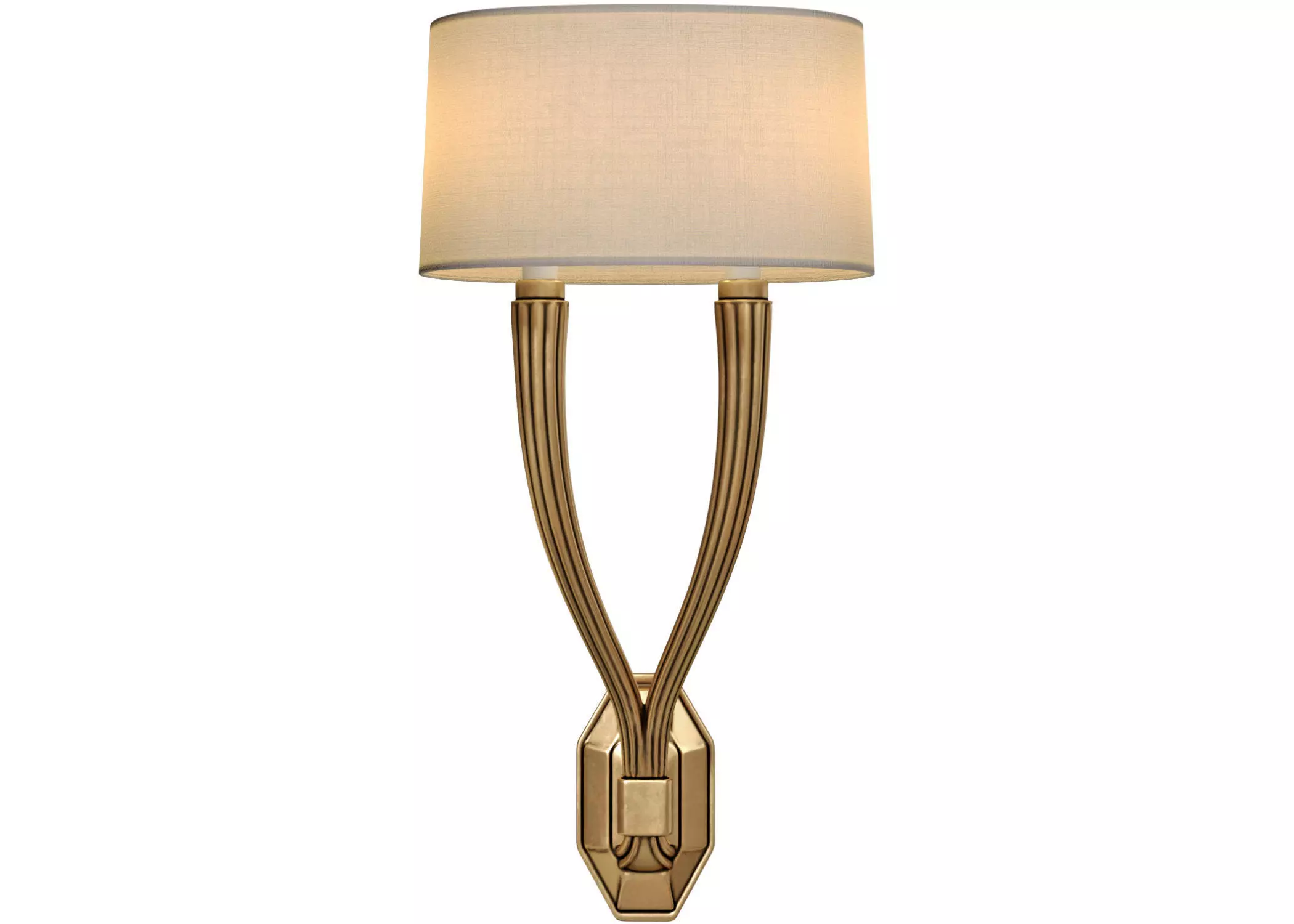 Ruhlmann Art Deco Double Copper Wall Sconce lamp 3D model_0