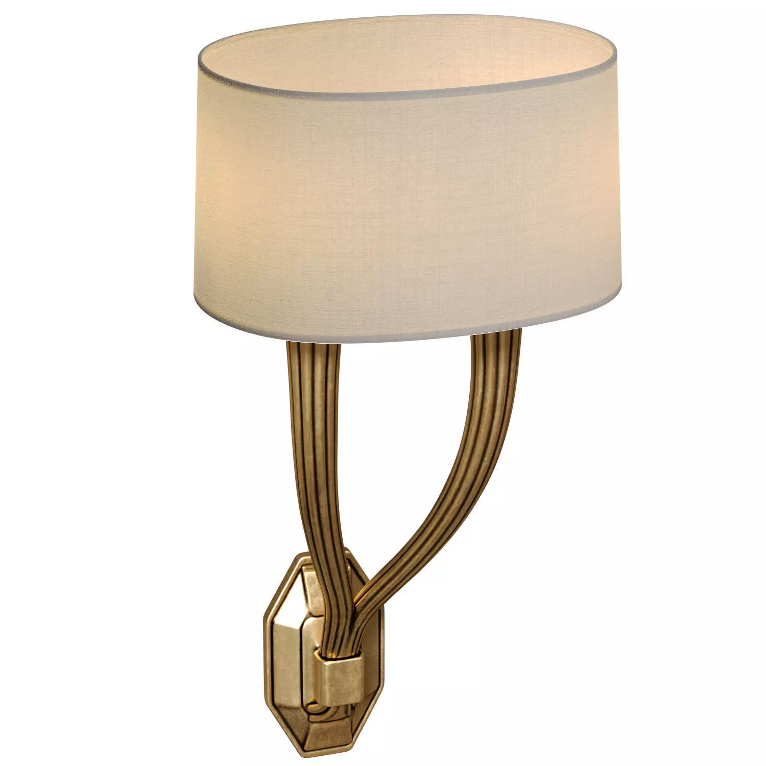 Ruhlmann Art Deco Double Copper Wall Sconce lamp 3D model_2