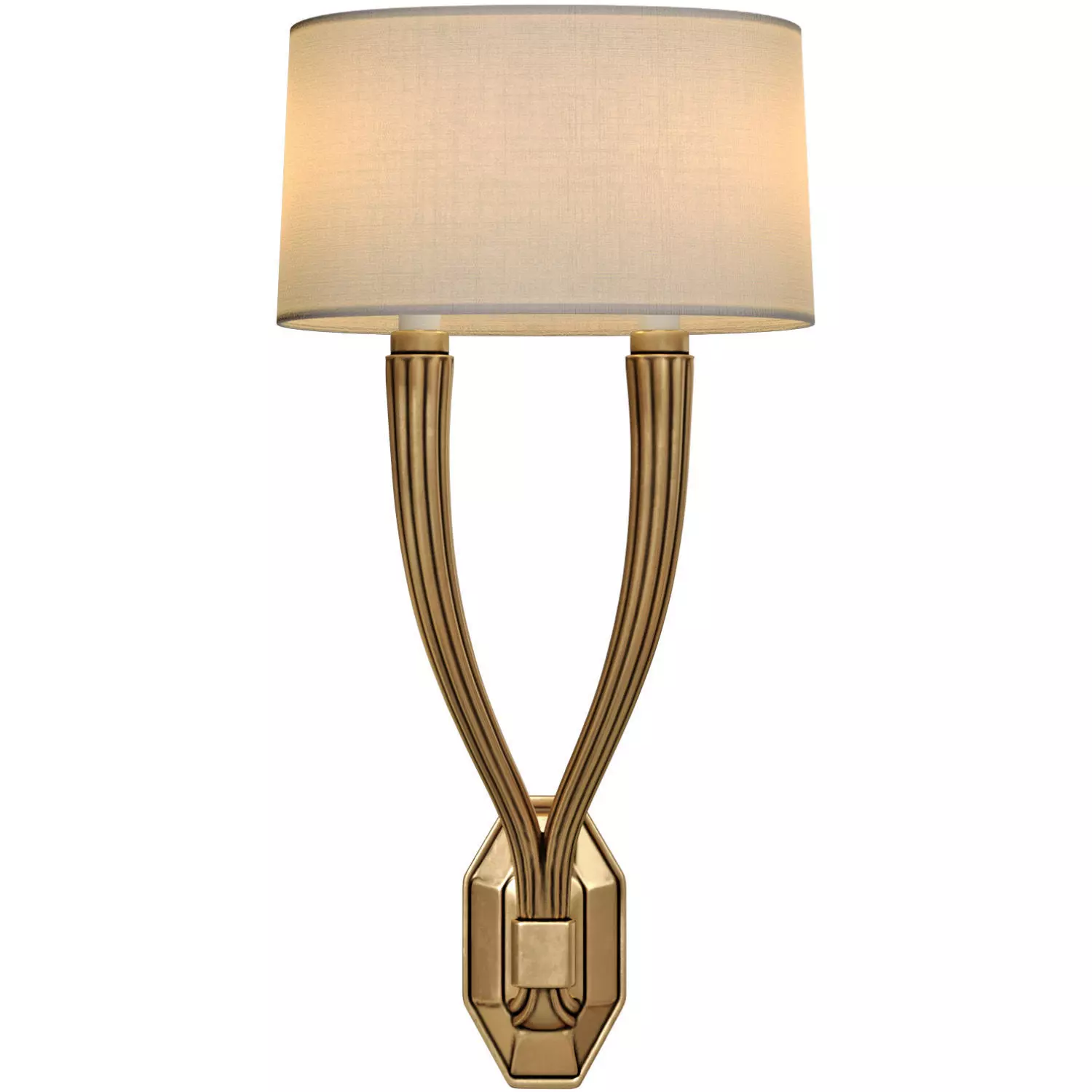 Ruhlmann Art Deco Double Copper Wall Sconce lamp 3D model_4
