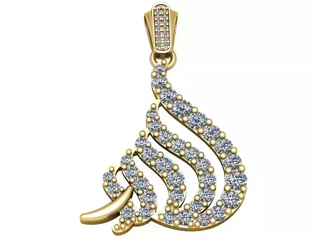 Elegant Calligraphy Style Pendant 3D Printable Model