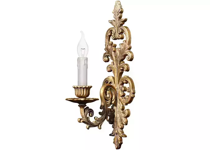 Golden Antique Tall Sconce Classic Style Wall Lamp Candlestick