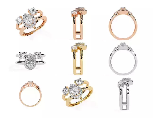 Diamond Rings 3D Model Pack 52 Styles