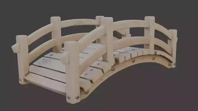 Cartoony Pixar Style Garden Bridge