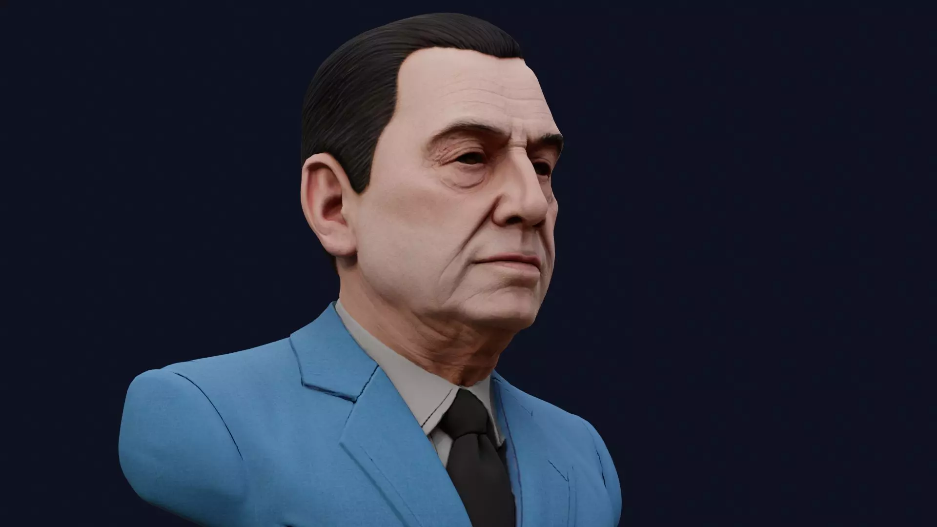 Juan Domingo Peron High Quality Renderable PBR Bust Low-poly 3D model_12