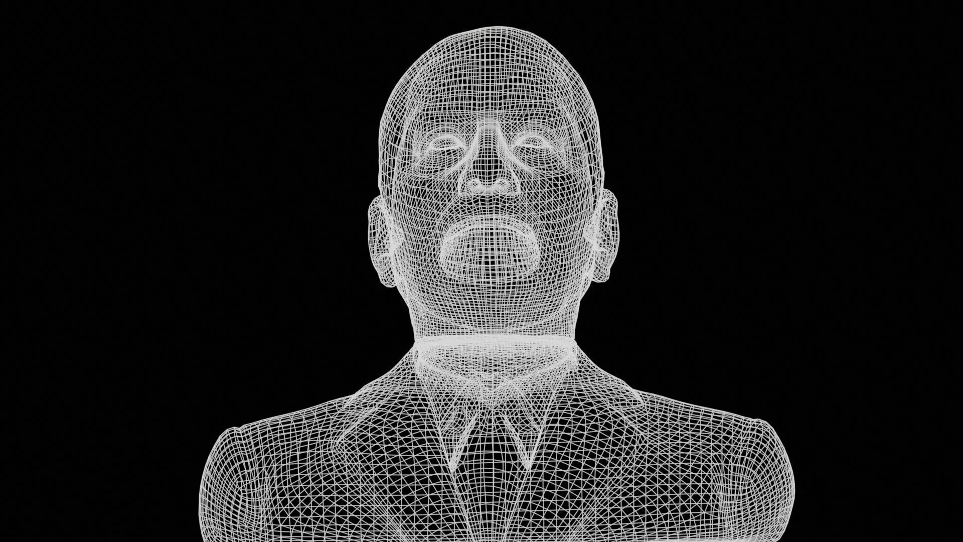 Juan Domingo Peron High Quality Renderable PBR Bust Low-poly 3D model_9