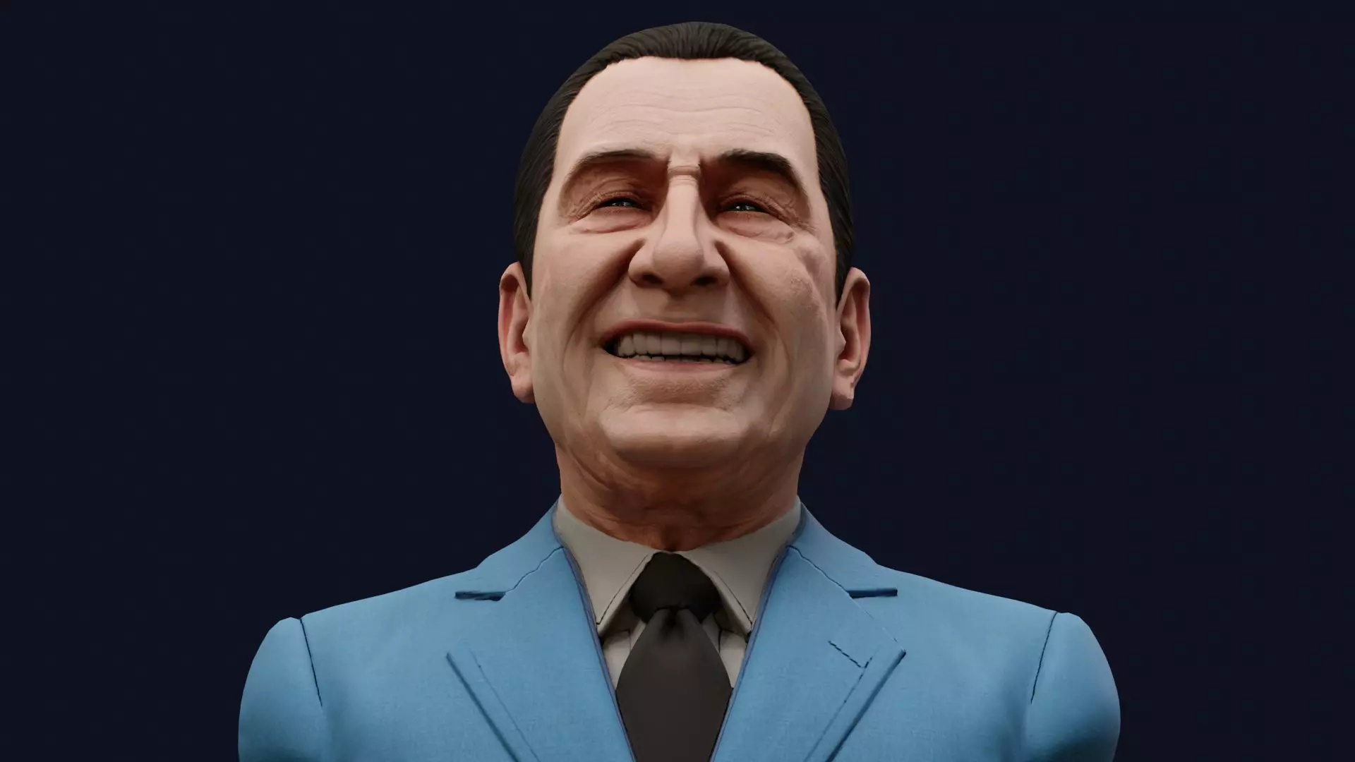 Juan Domingo Peron High Quality Renderable PBR Bust Low-poly 3D model_5