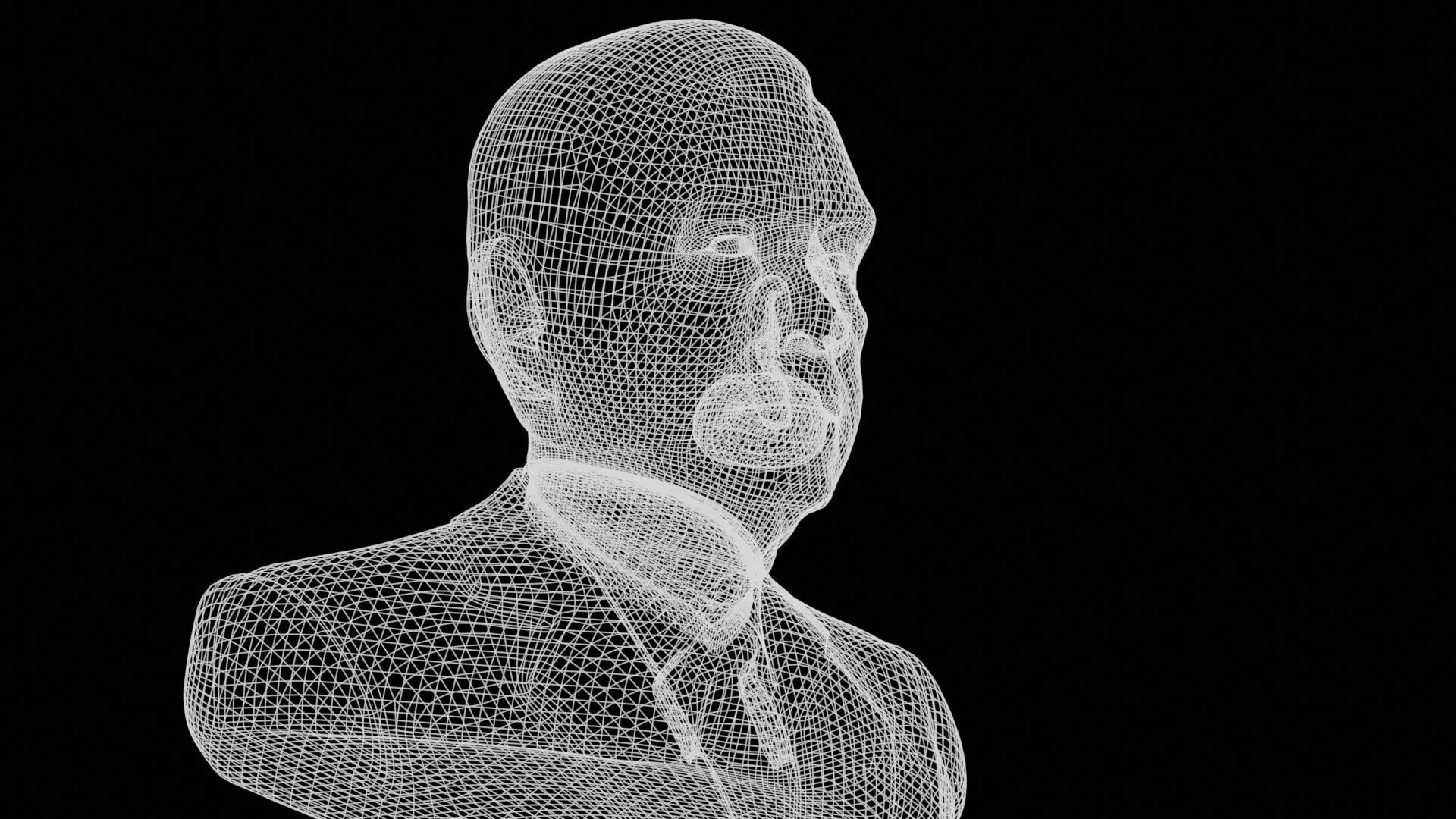 Juan Domingo Peron High Quality Renderable PBR Bust Low-poly 3D model_13