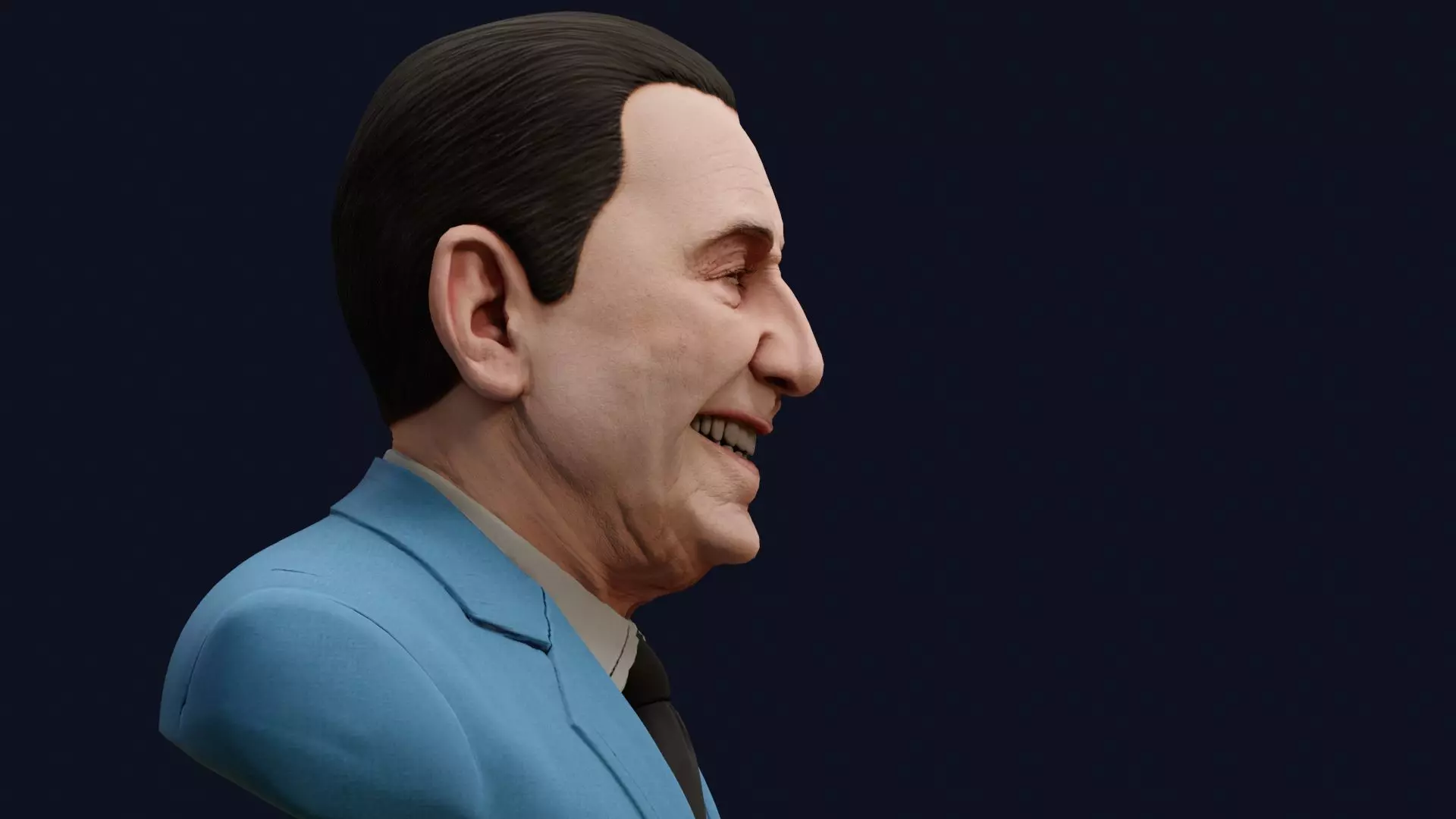 Juan Domingo Peron High Quality Renderable PBR Bust Low-poly 3D model_2