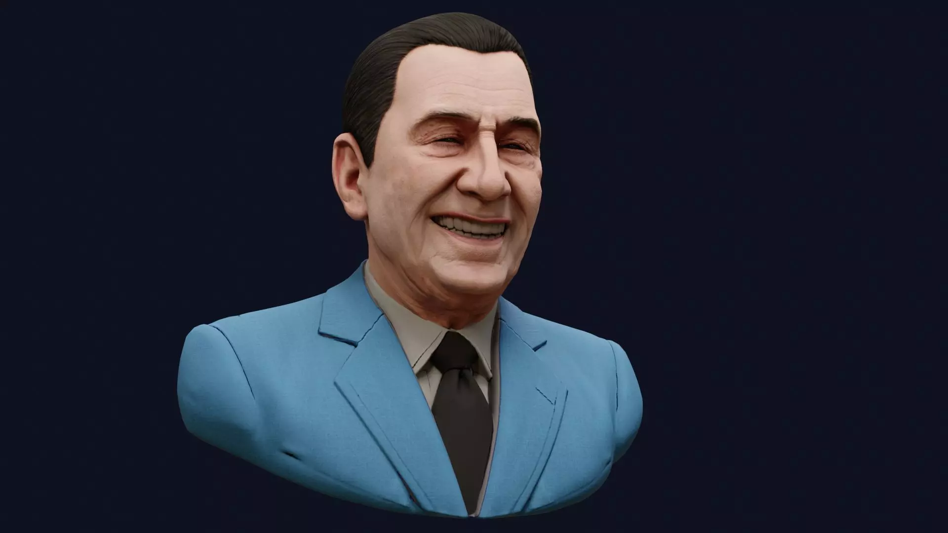 Juan Domingo Peron High Quality Renderable PBR Bust Low-poly 3D model_17