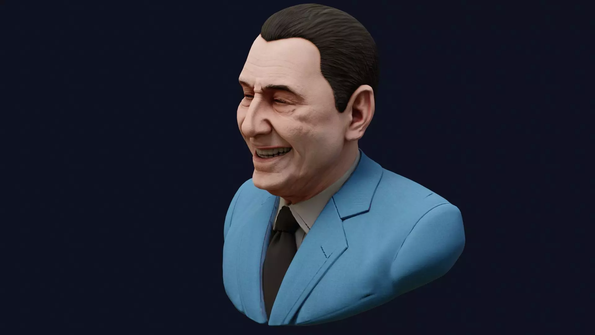 Juan Domingo Peron High Quality Renderable PBR Bust Low-poly 3D model_3