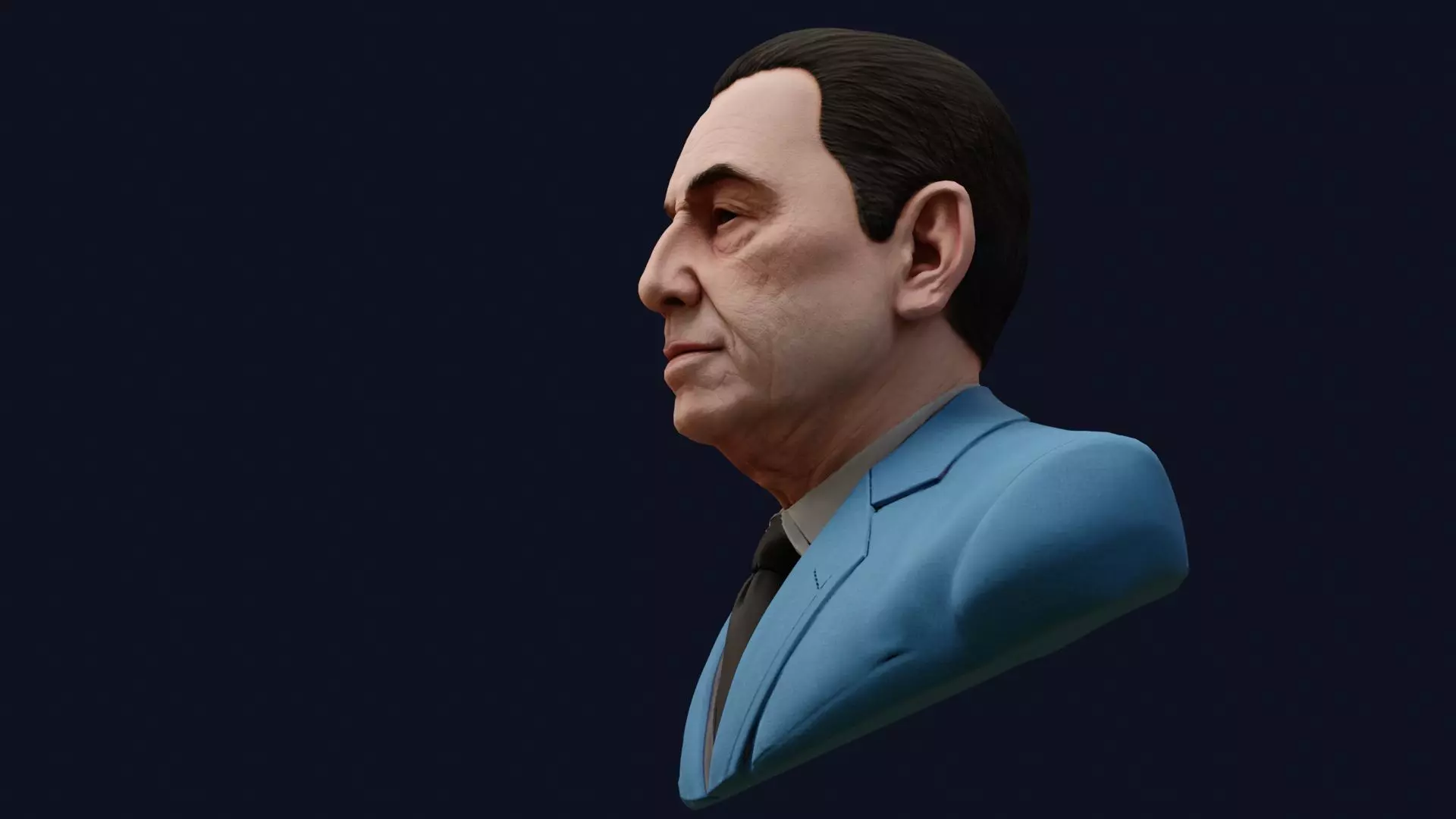 Juan Domingo Peron High Quality Renderable PBR Bust Low-poly 3D model_15