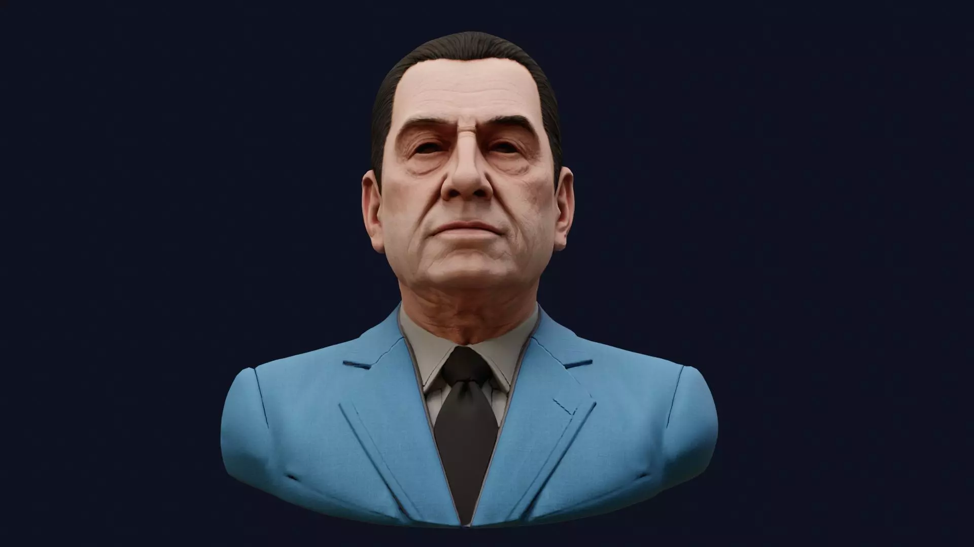 Juan Domingo Peron High Quality Renderable PBR Bust Low-poly 3D model_14