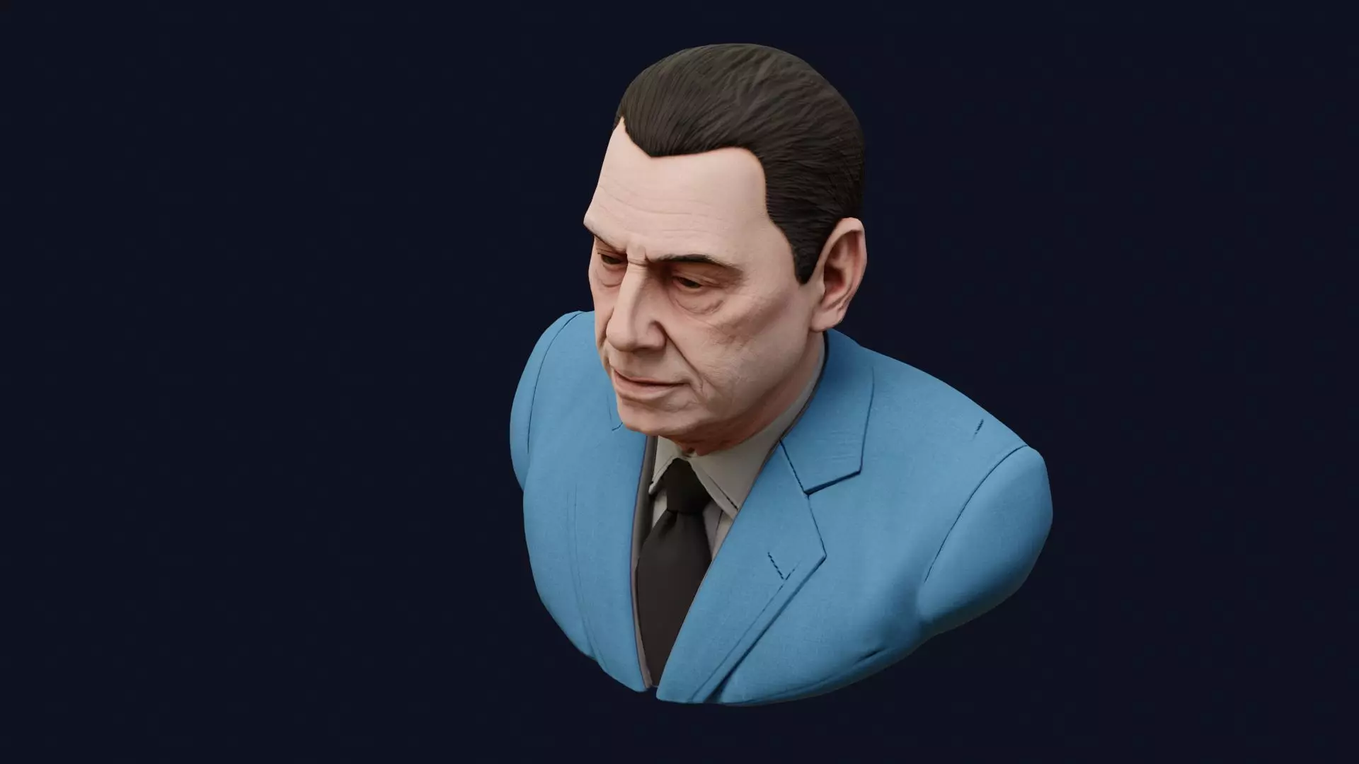 Juan Domingo Peron High Quality Renderable PBR Bust Low-poly 3D model_16