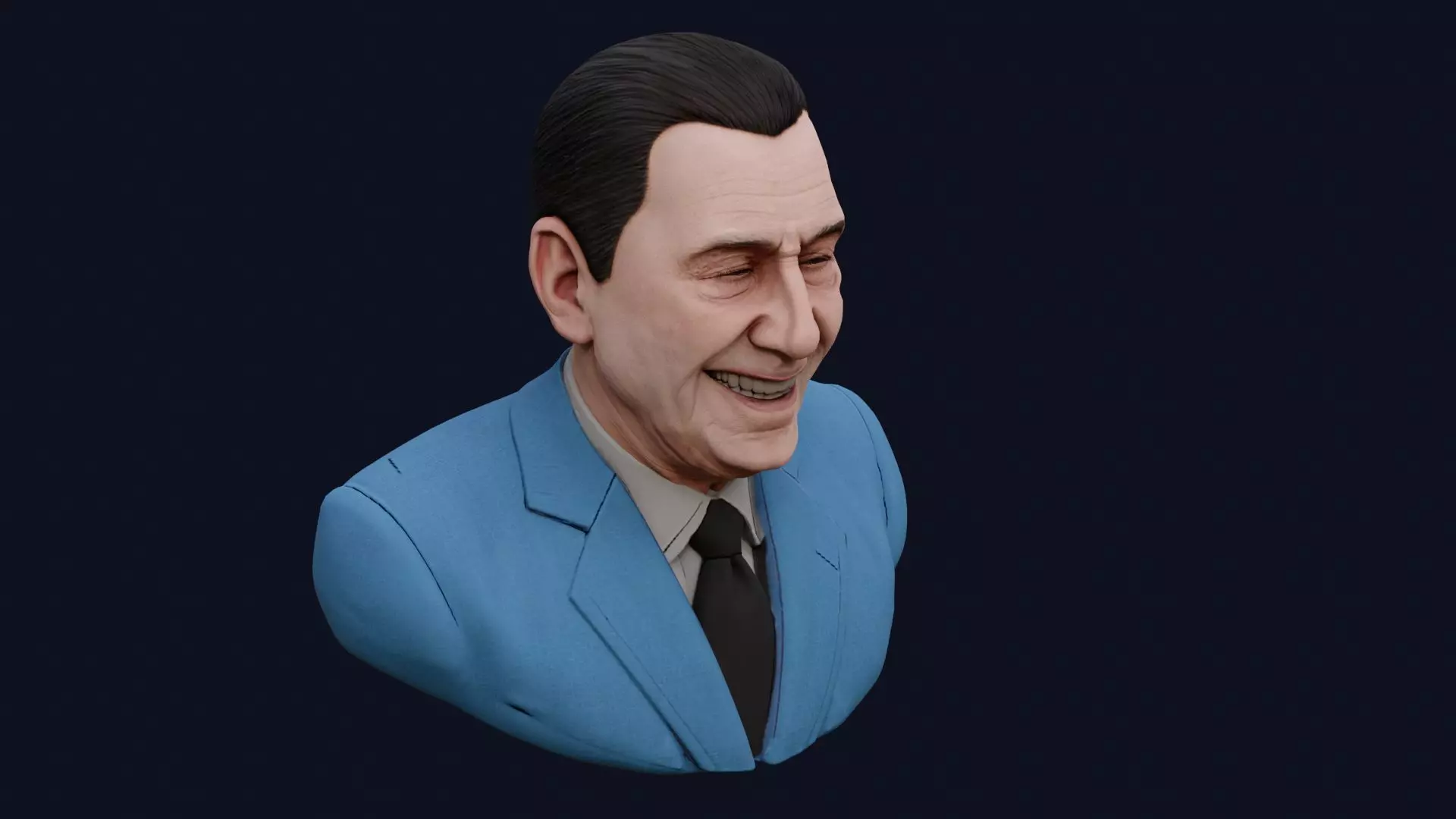 Juan Domingo Peron High Quality Renderable PBR Bust Low-poly 3D model_7