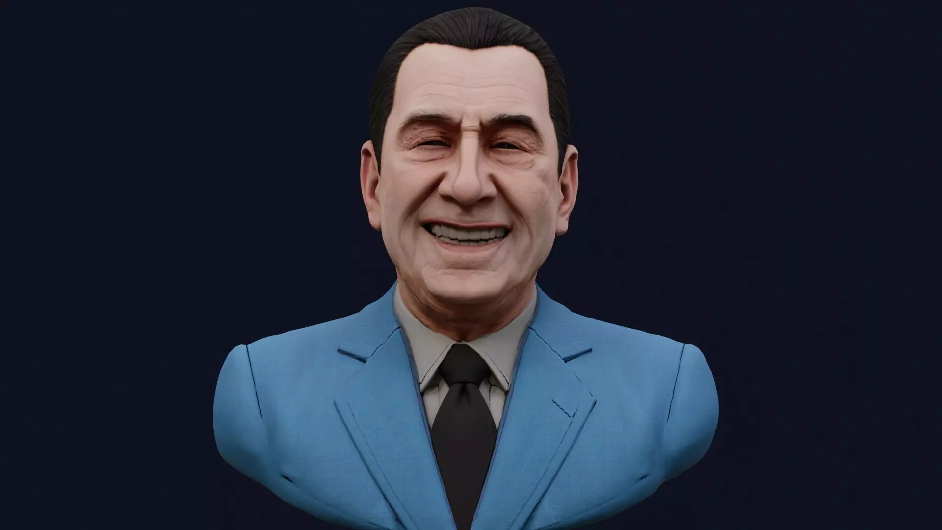 Juan Domingo Peron High Quality Renderable PBR Bust Low-poly 3D model_6