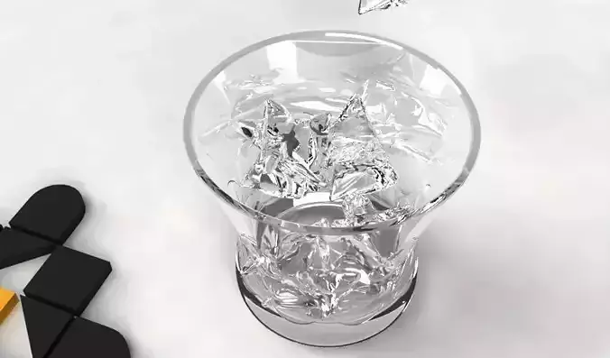 Ice on the Rock Ice and Shotglass 3D model
