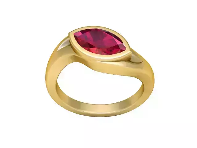 Golden Marquise Gem Ring 3D Printable Model
