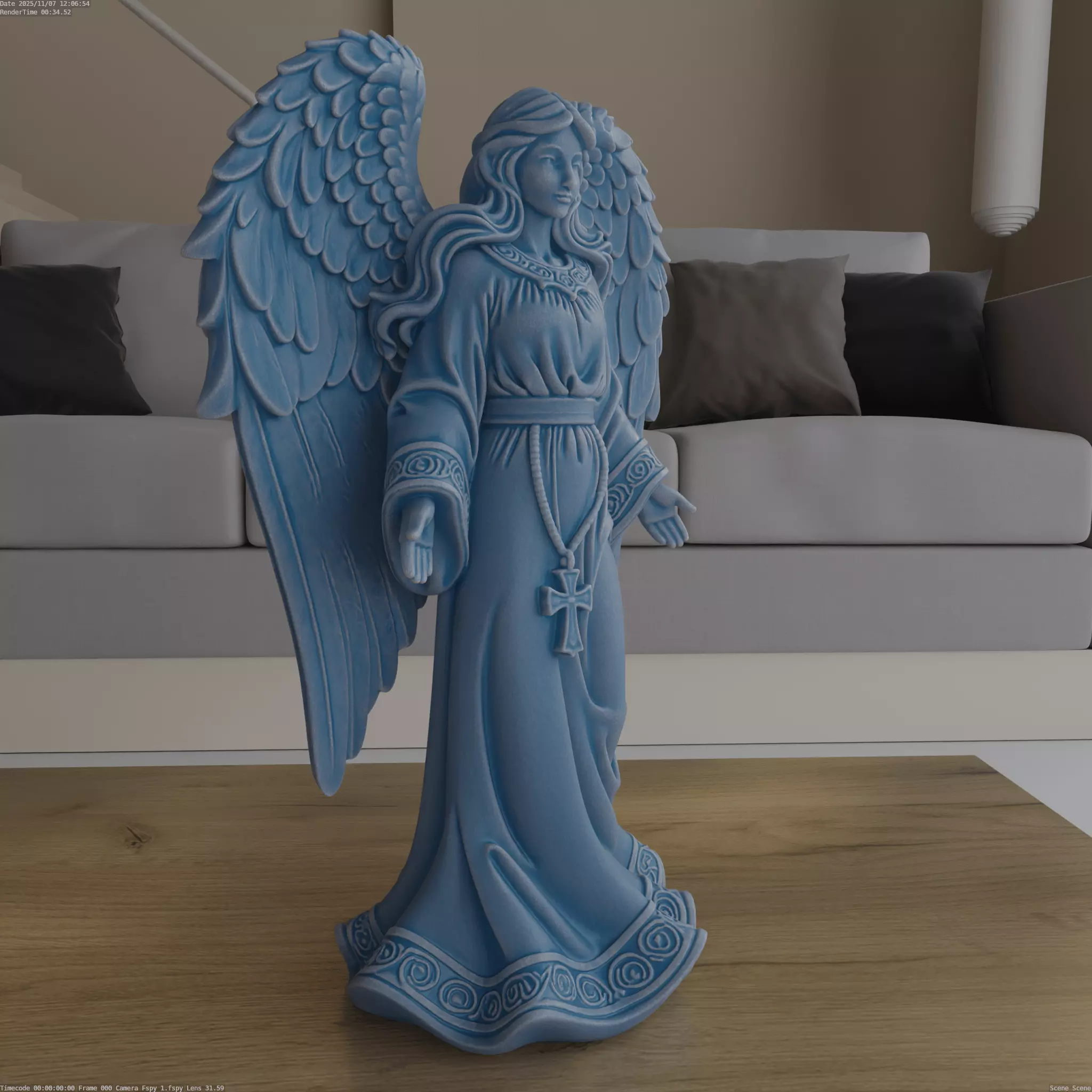 Elegant Angel STL for Nativity Scene 3D print model_3
