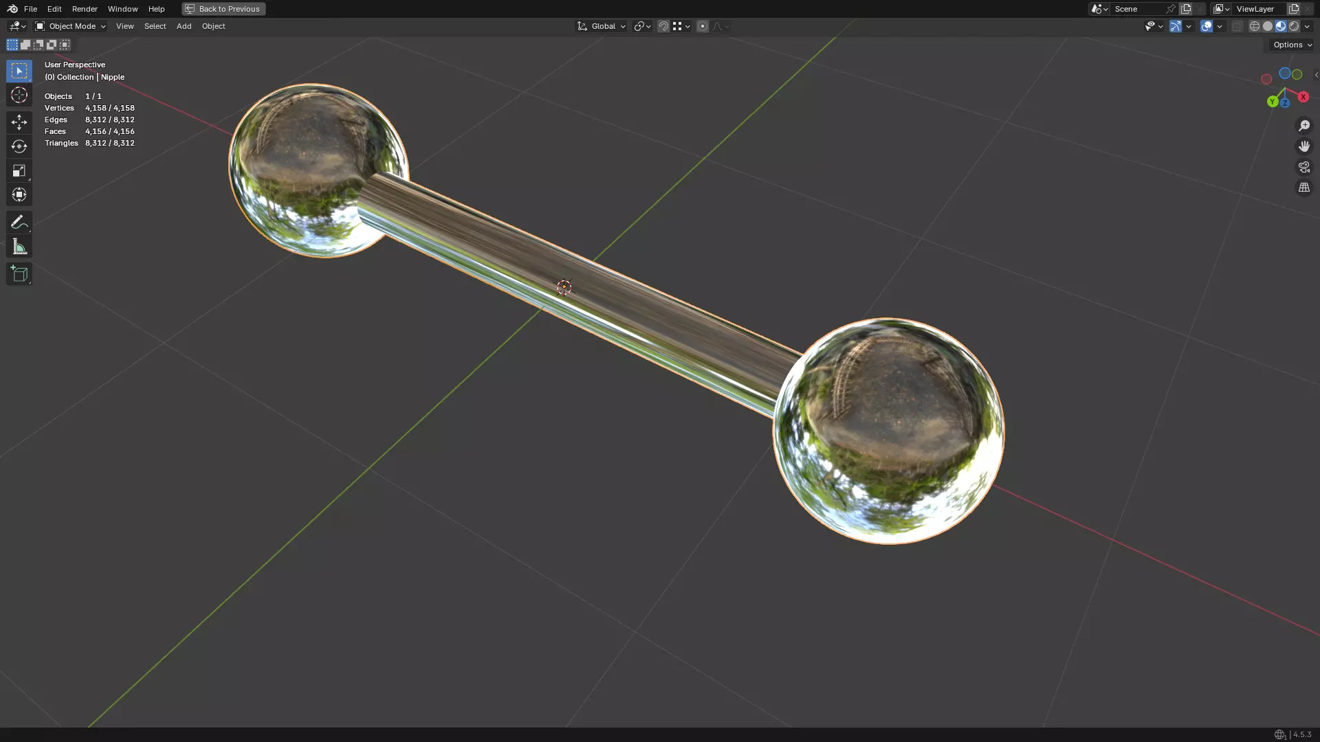 Nipple Piercing PBR 3D model_27