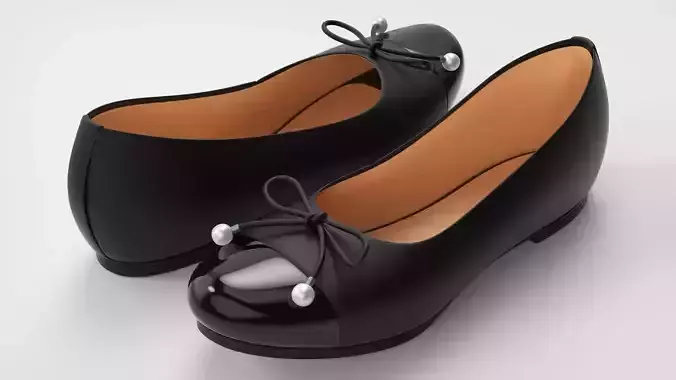 Beautiful Classic Ballet Flats with Bow and Pearl Details