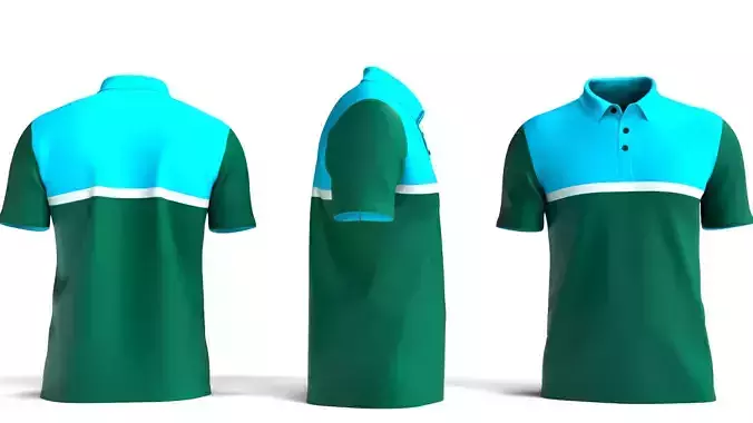 Realistic  Polo Shirt With Two Tone Design
