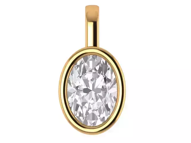 Oval Solitaire pendant