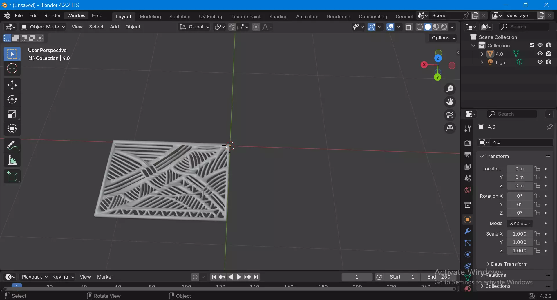 Geometric Grille Panel Decorative 3D Wall or Vent Cover Design 3D print model_0