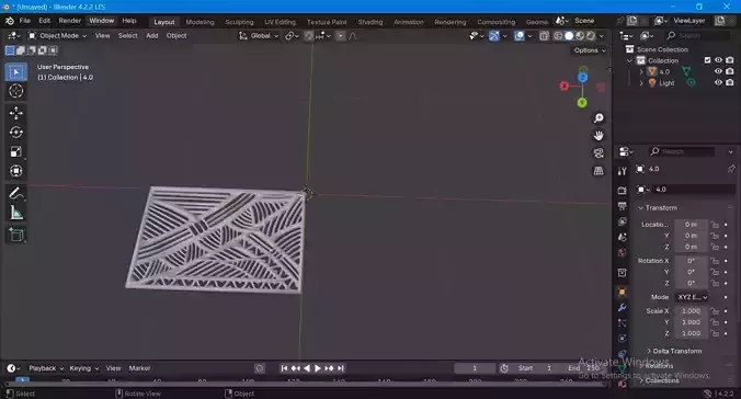 Geometric Grille Panel  Decorative 3D Wall or Vent Cover Design