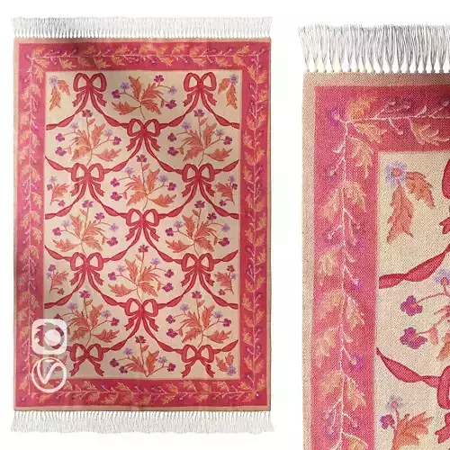 Bow Demask Screen Printed Rug