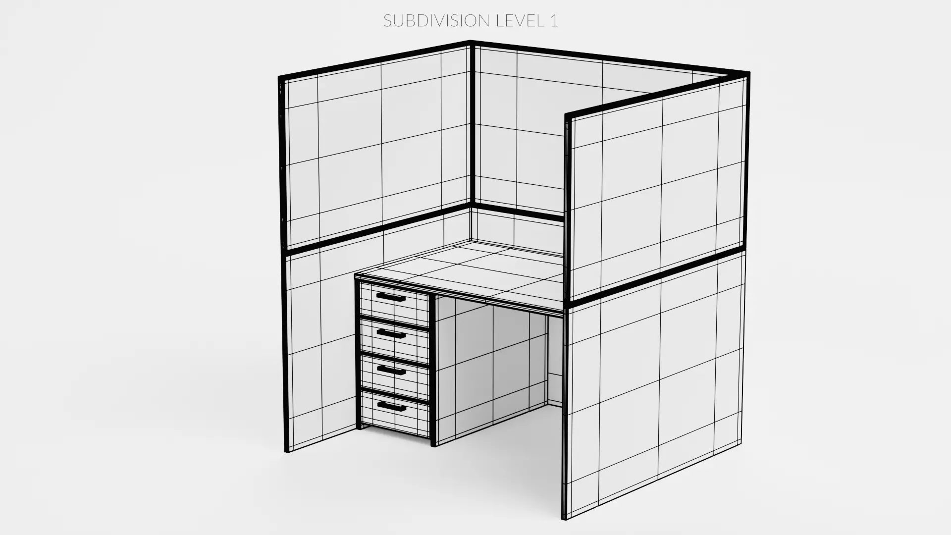 -Cubicle V1- Low-poly 3D model_10